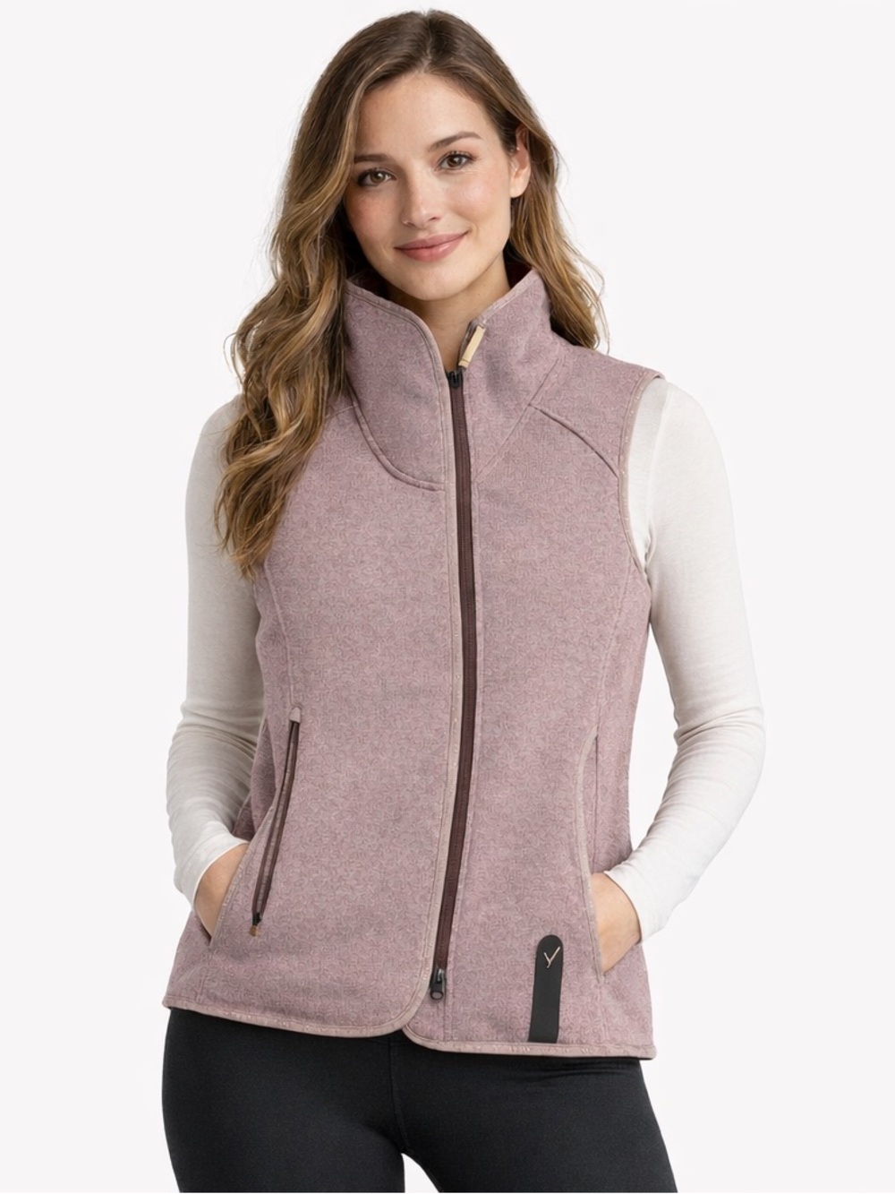 Indyeva Paleto Full Zip Sweater Vest Mauve Women’s